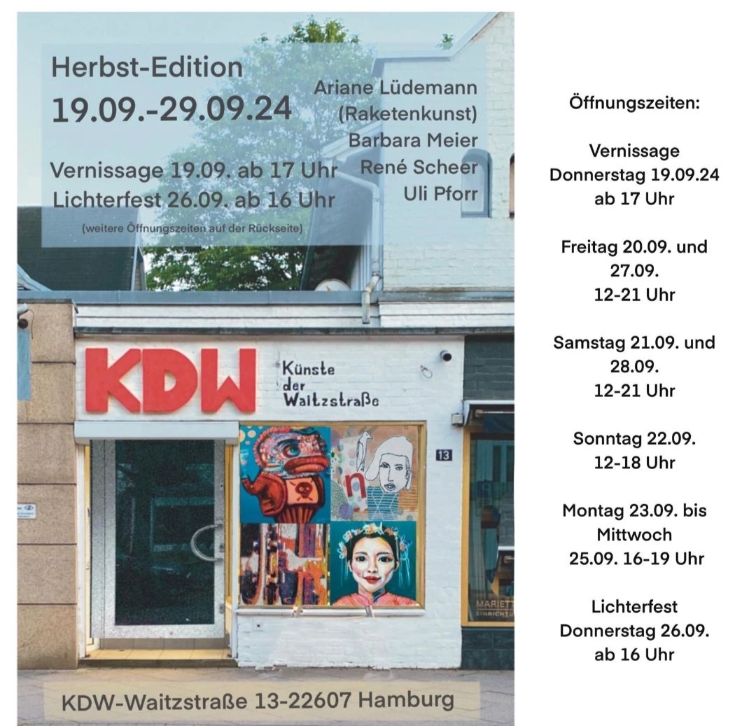 Flyer zur Bewerbung der Gruppenausstellung in der KDW